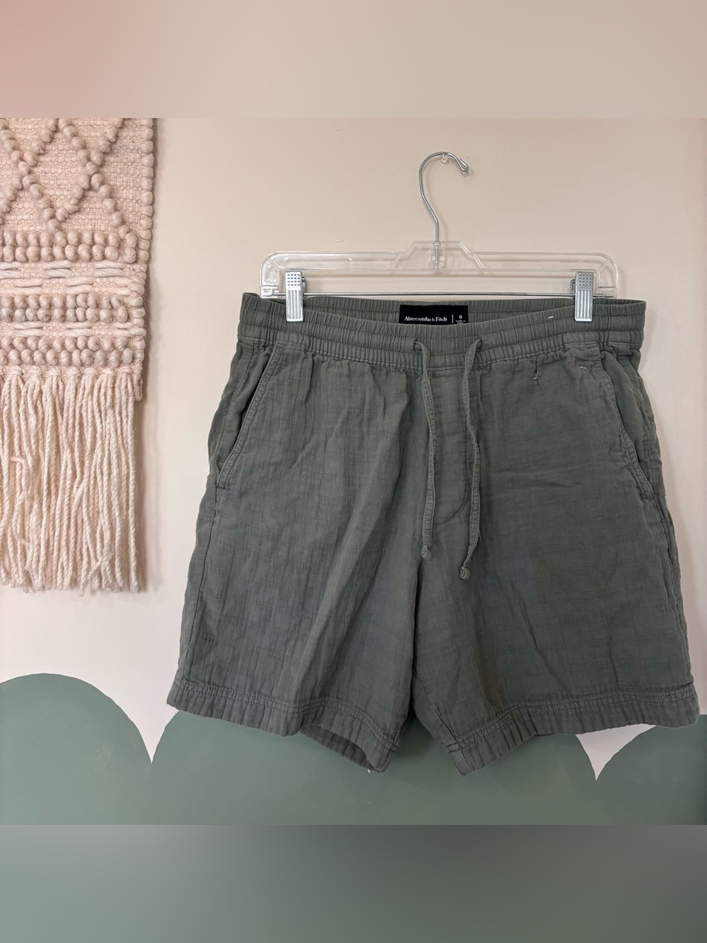 Abercrombie & Fitch Olive Drawstring Casual Shorts